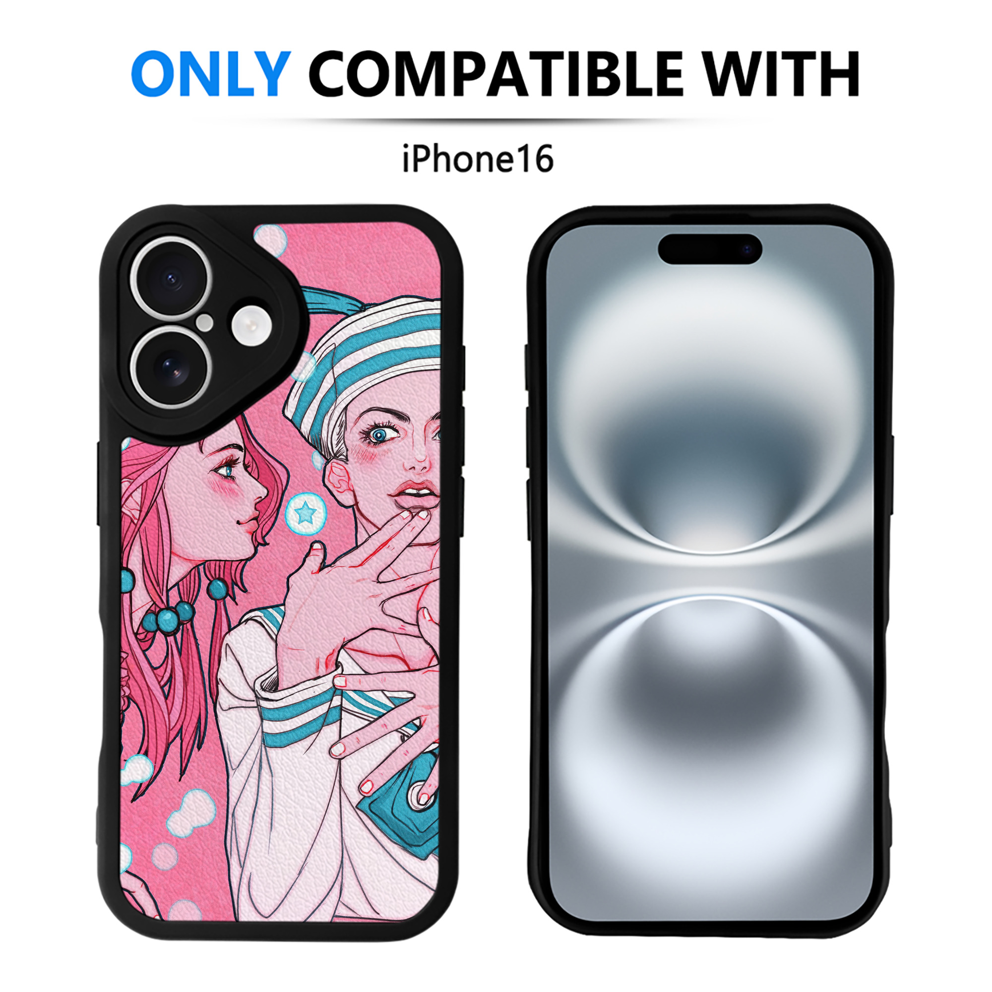 （画像用） ジョジョの奇妙な冒険 JoJo's Bizarre Adventure 【iPhone 16シリーズ対応】シリコンスマホケース（レザー調） 材質：シリコン